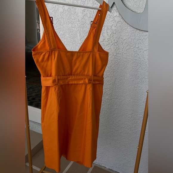 Chic Sexy Slim Orange Elegant Breasted Buckled Dress Belt Side Pockets Mustard - Picture 14 of 16